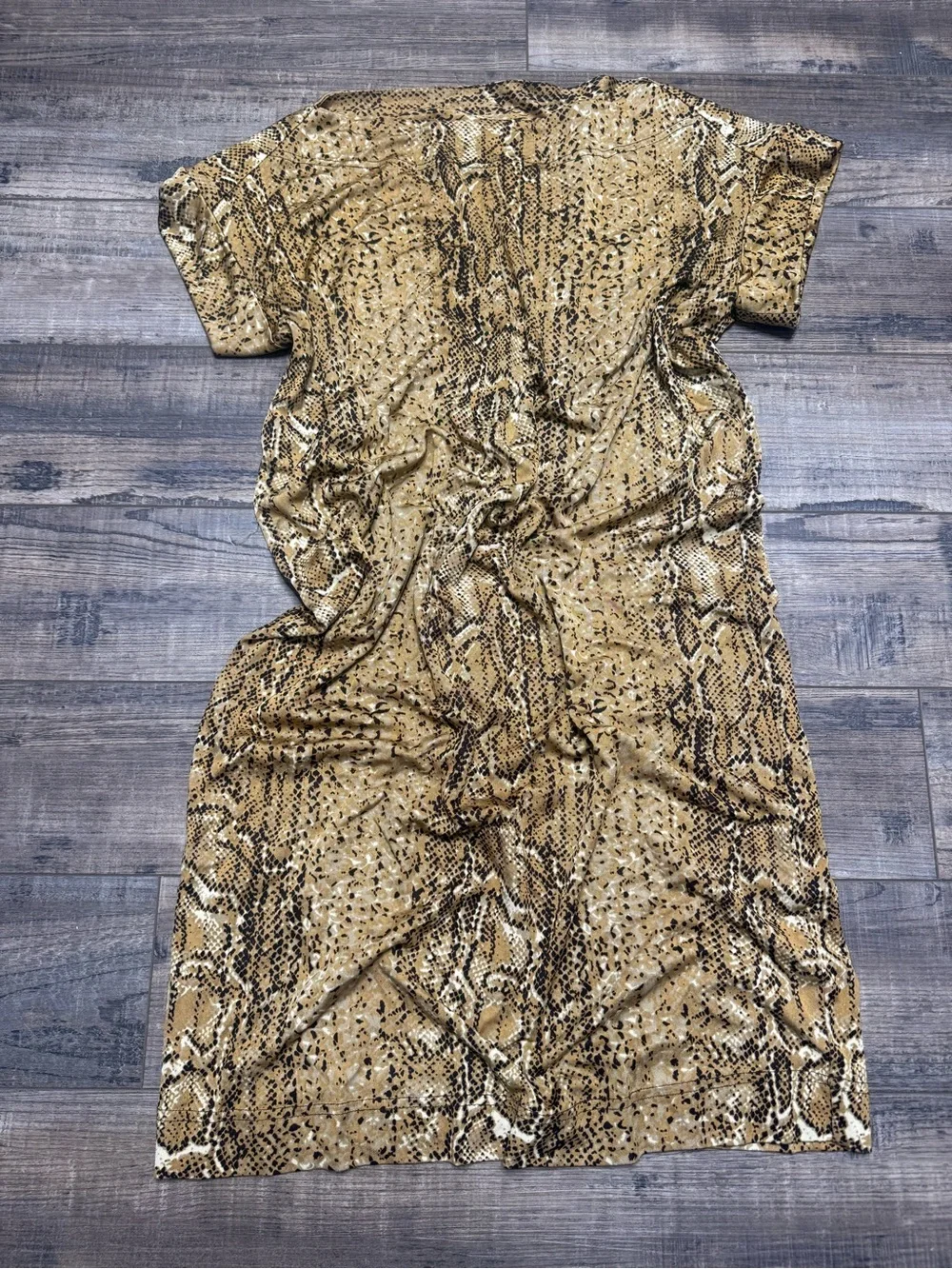 Tory Burch Silk Tan Snake-Print Reptile Habitat Cover Women's Size XS